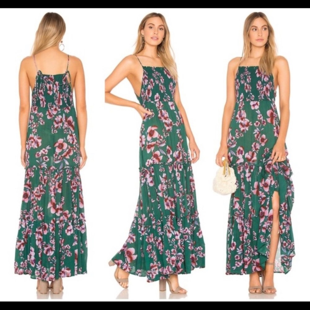 Free People Green Floral Maxi